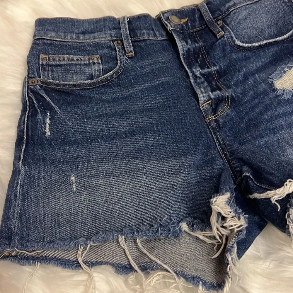 Frame Denim Cut Off Shorts Dark Wash‎ High Rise Le Bridgette shorts